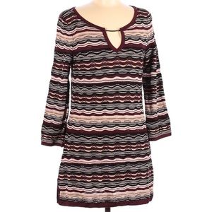 White House Black Market Maroon Sweater Dress Med